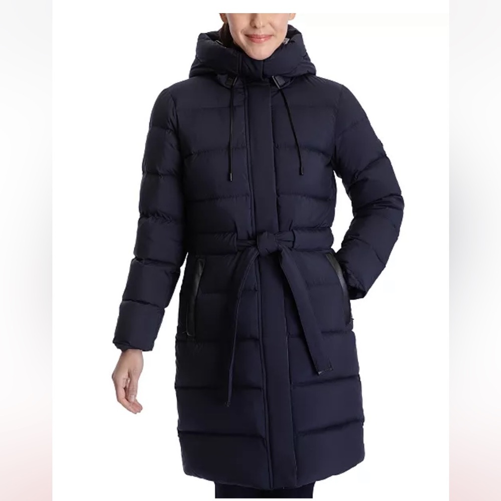 Michael Kors Belted hooded Down Puffer Coat
